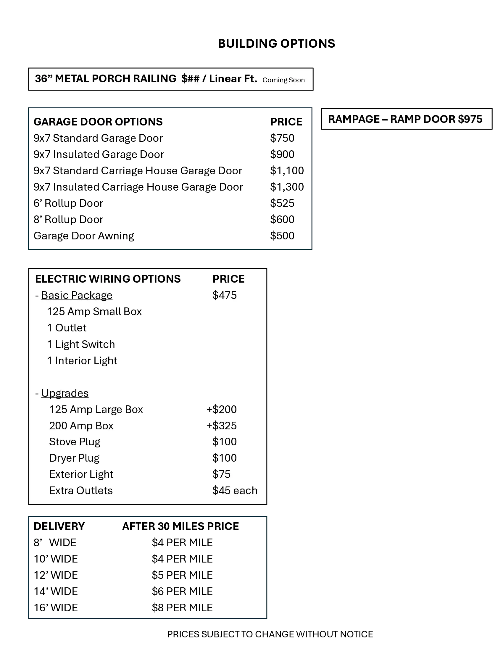 10K Building Options